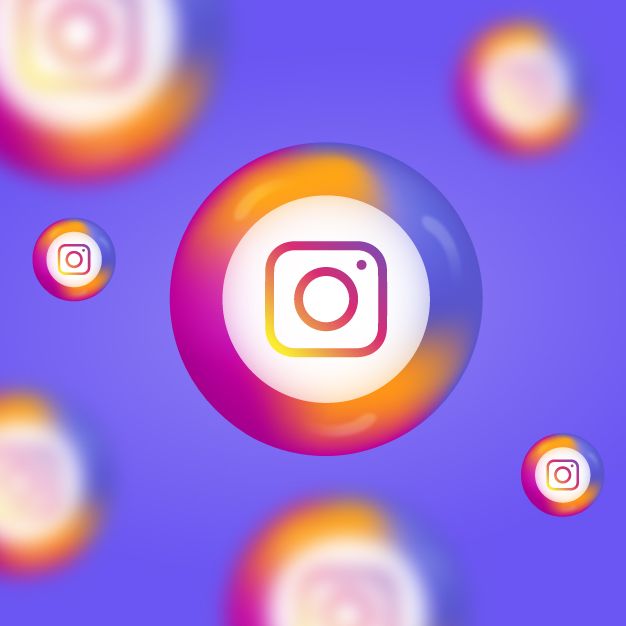 3d instagram icon logo