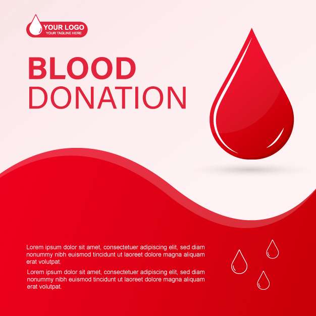 Blood donation abstract background with red wavy layers