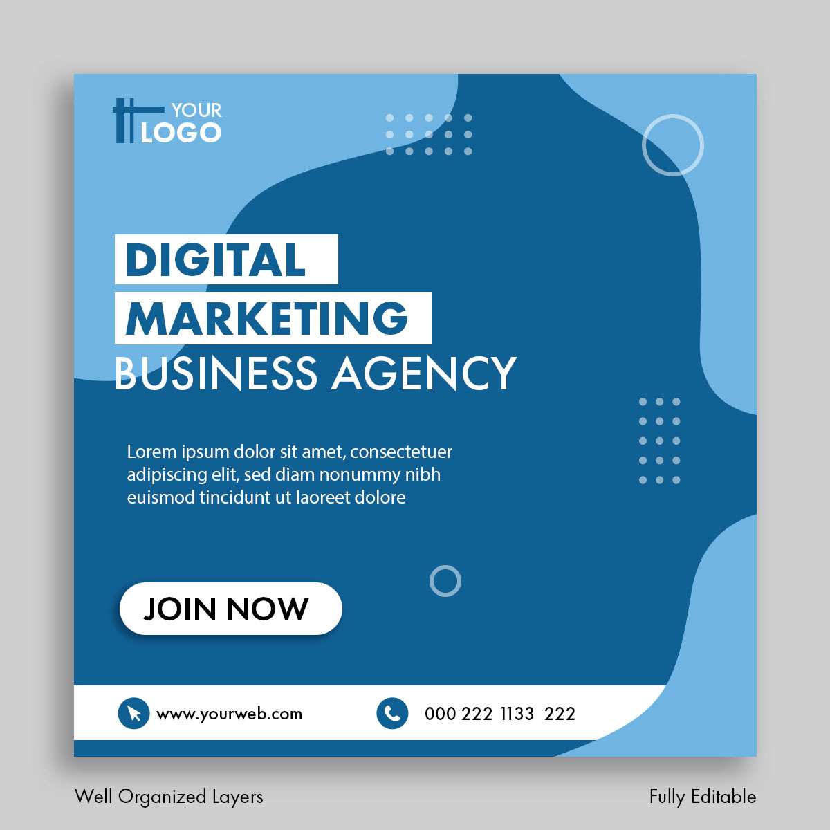 digital marketing agency instagram social media post template