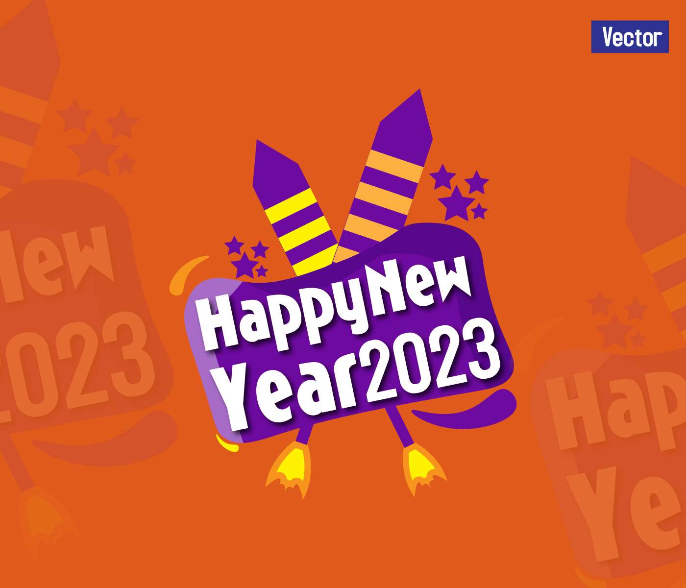 Happy New Year 2023 Vector