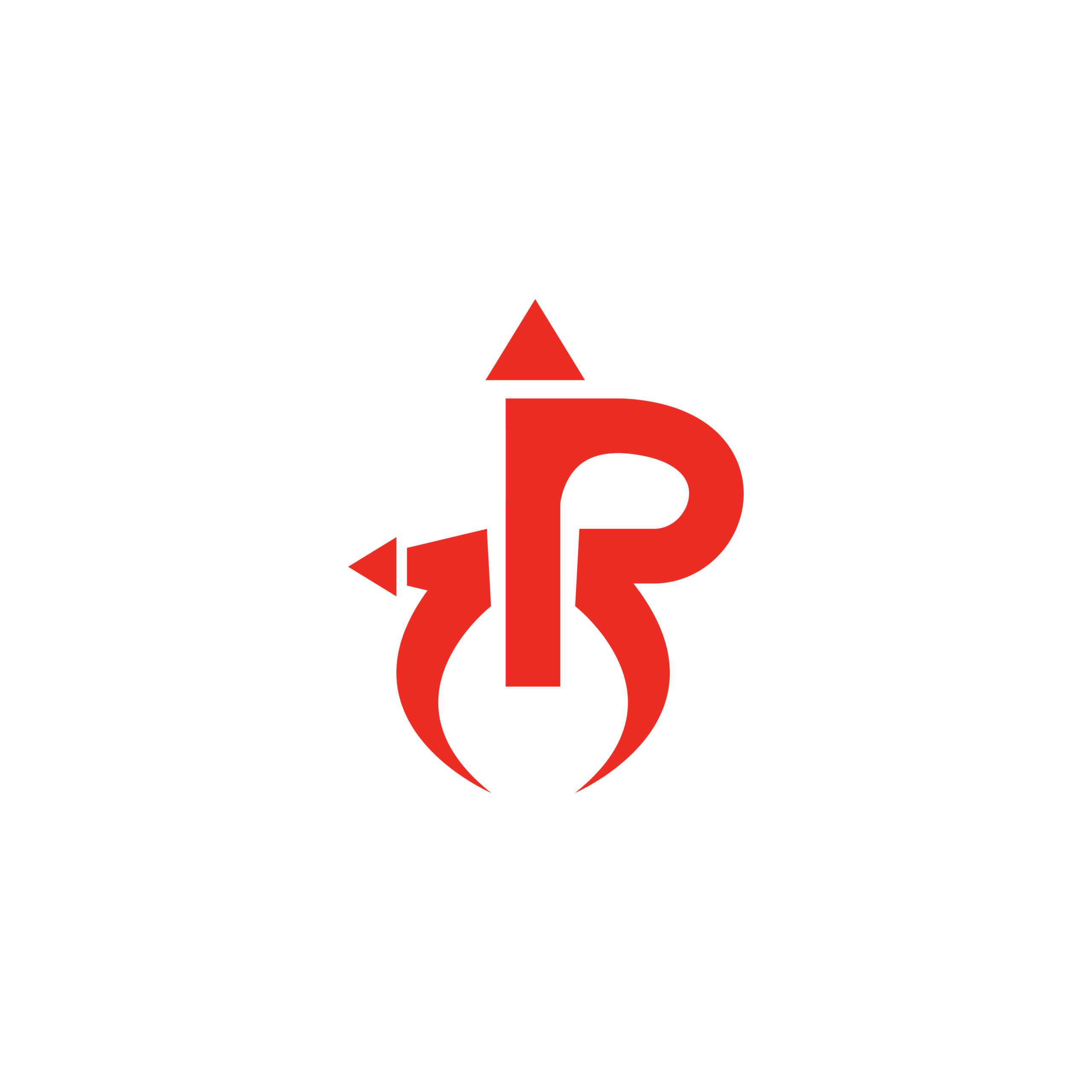 Modern company R logo design with mockup