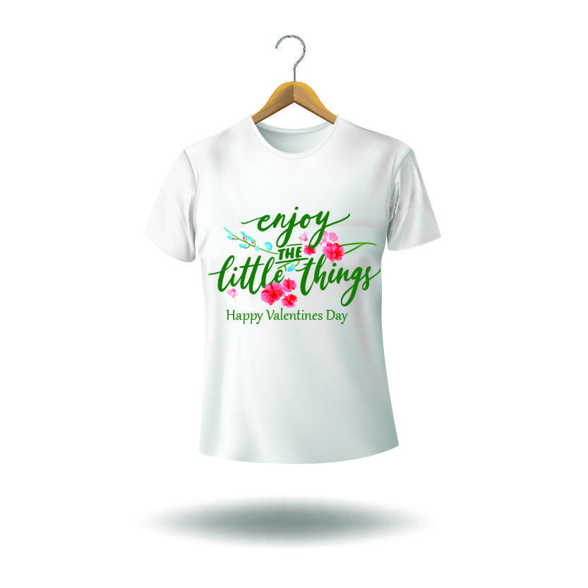 Enjoy the little thing happy valentines day design with white shirt mockup