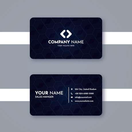 Abstract business card design template with layers shape