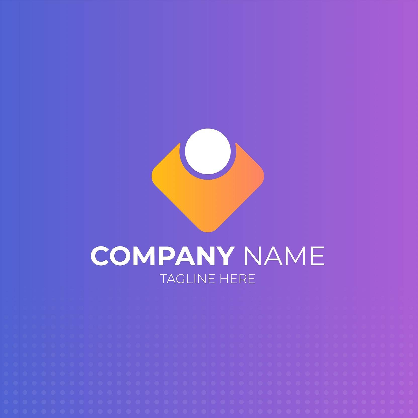 Geometric shape company logo with gradient background