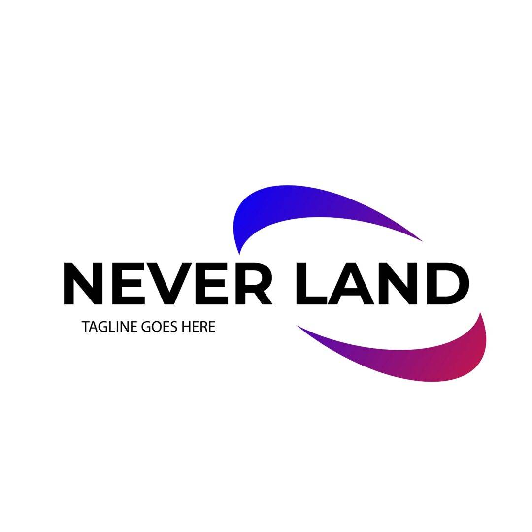 Never land creative logo design with layer shape