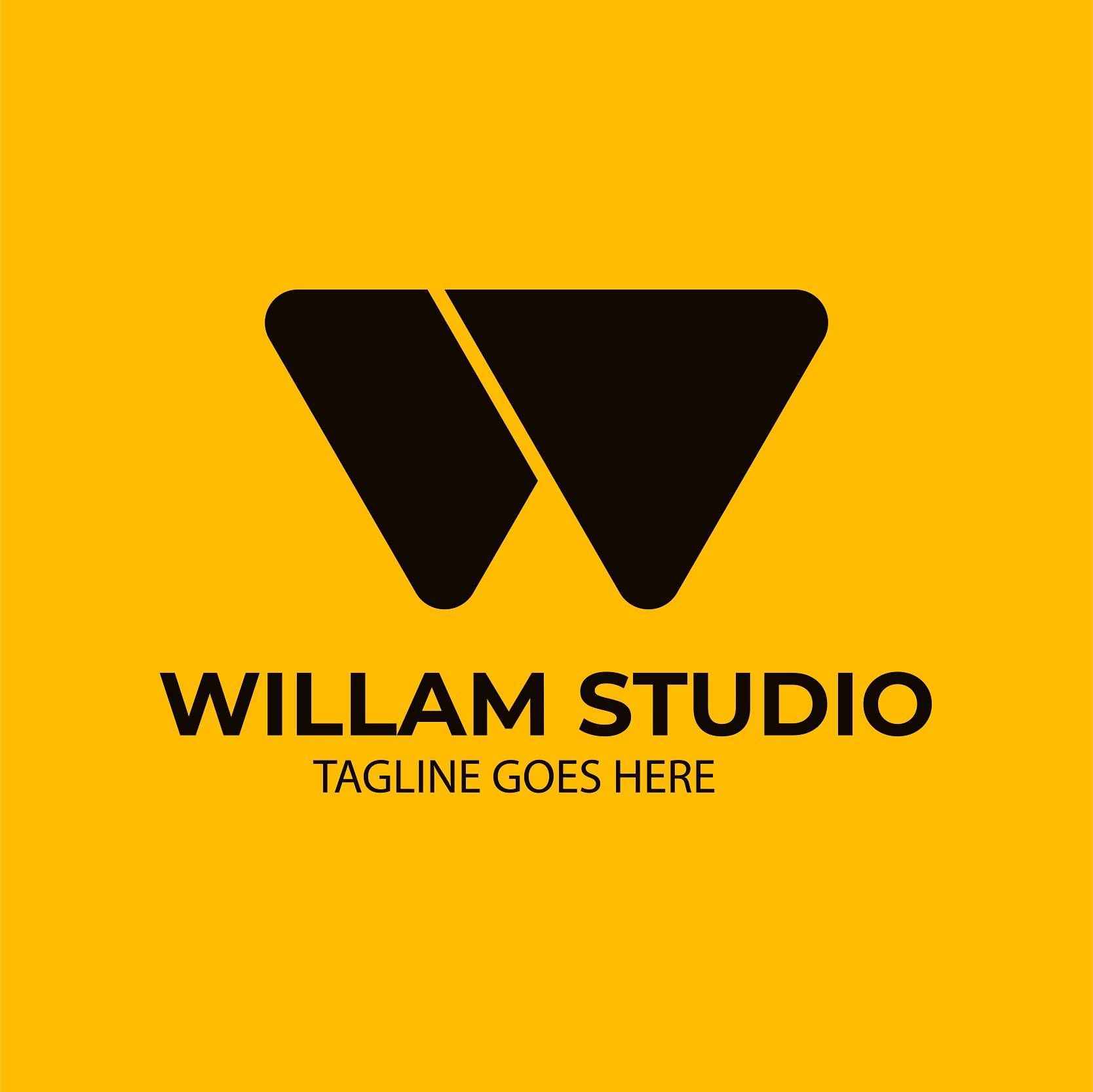 Willam studio logo design with w shape