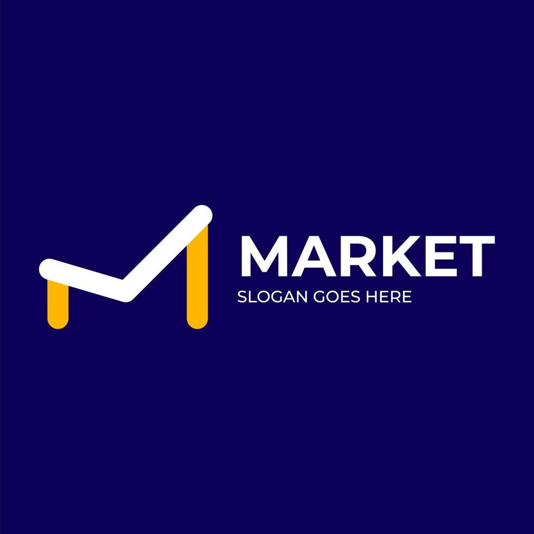 Market m letter logo design