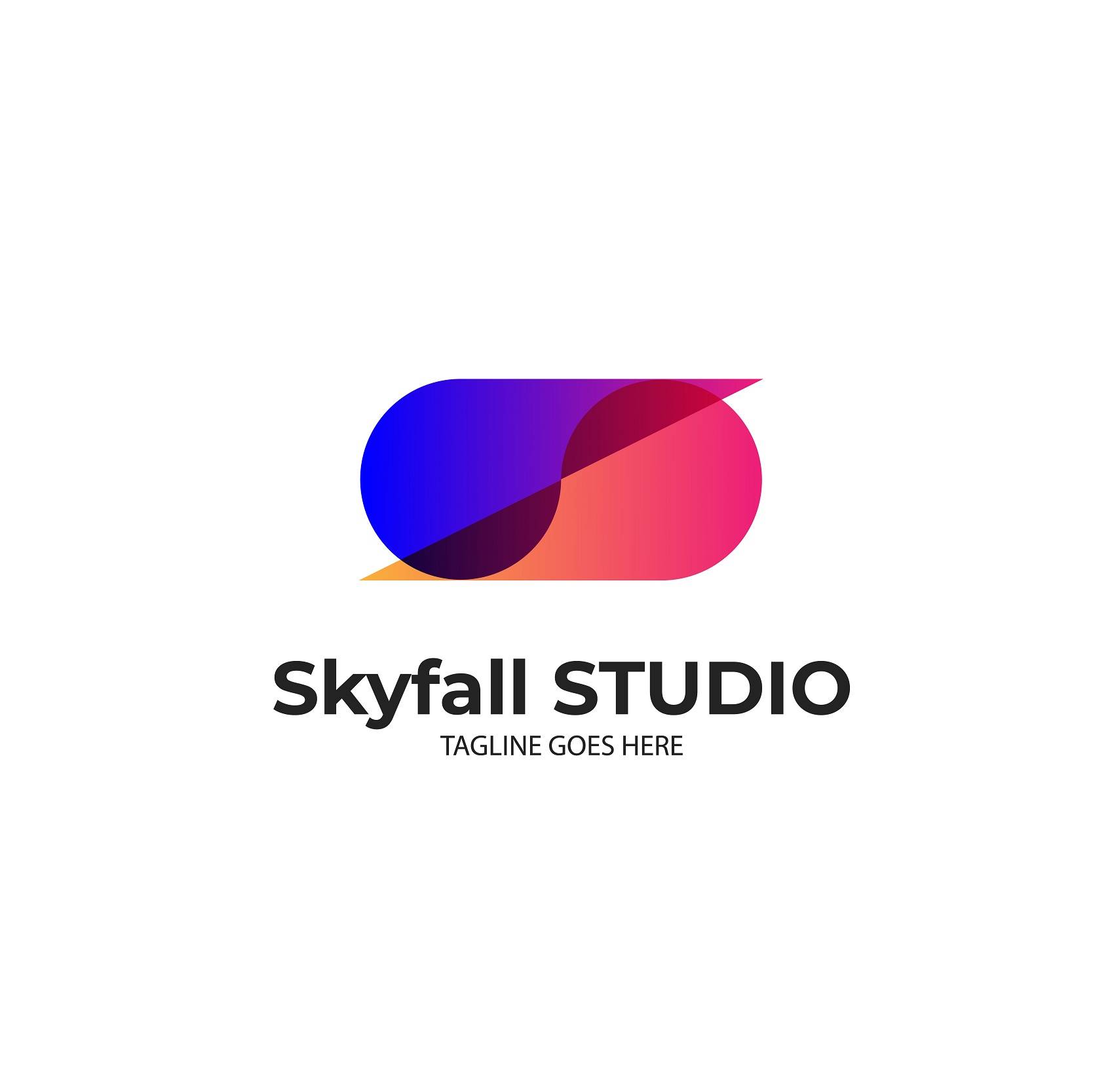 Skyfall studio geometric shape logo design