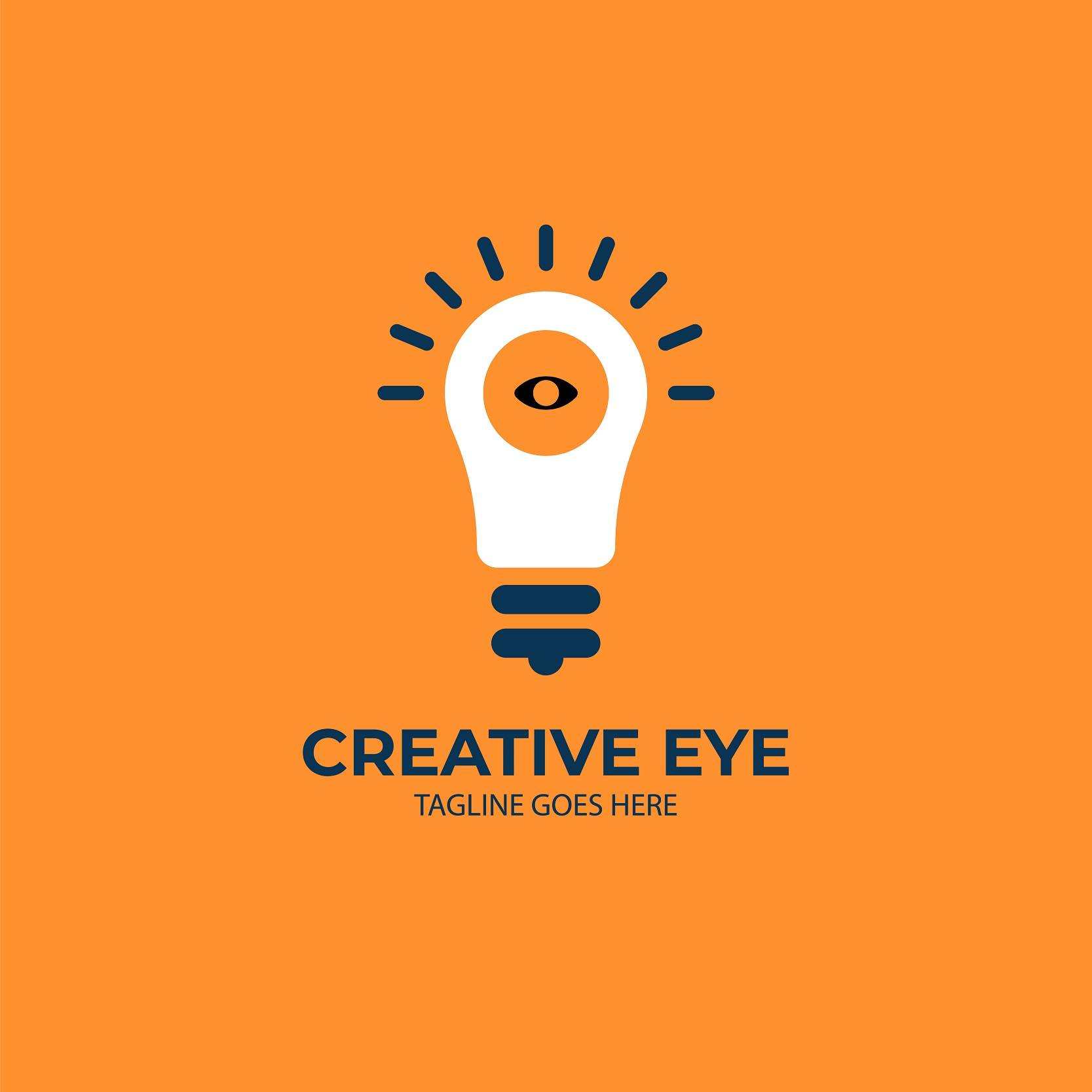 Creative eye logo with bulb and eye vector