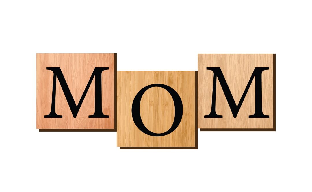Mom written on wooden blocks vector