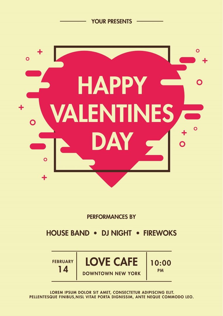Happy valentine’s day invitation card design