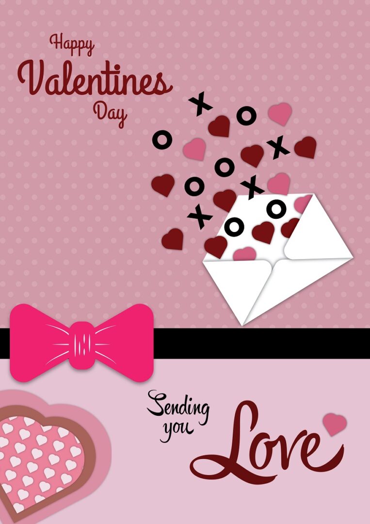 Happy valentine’s day card design sending for love