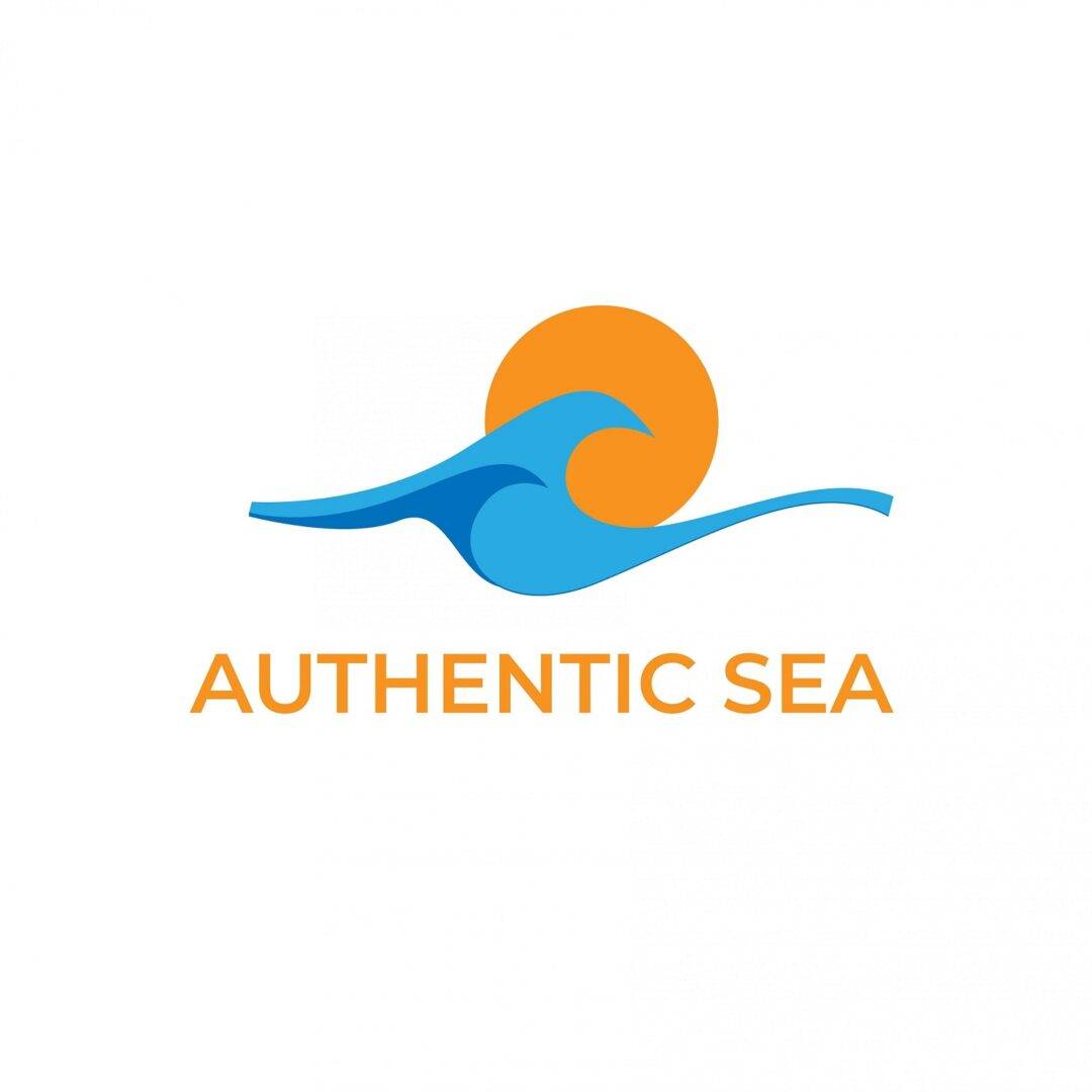 Authentic sea holidays travel company logo