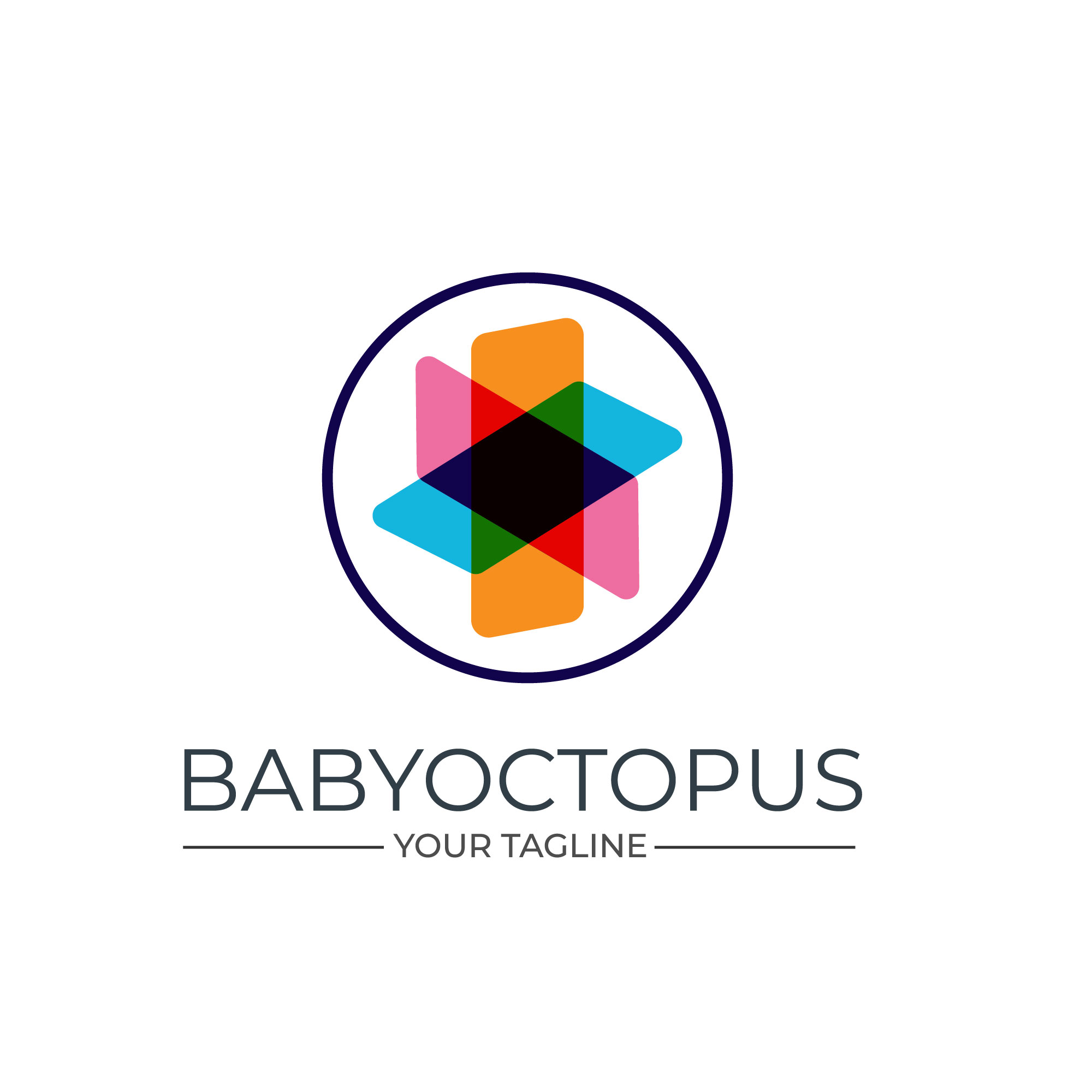 Baby octopus logo for kids company