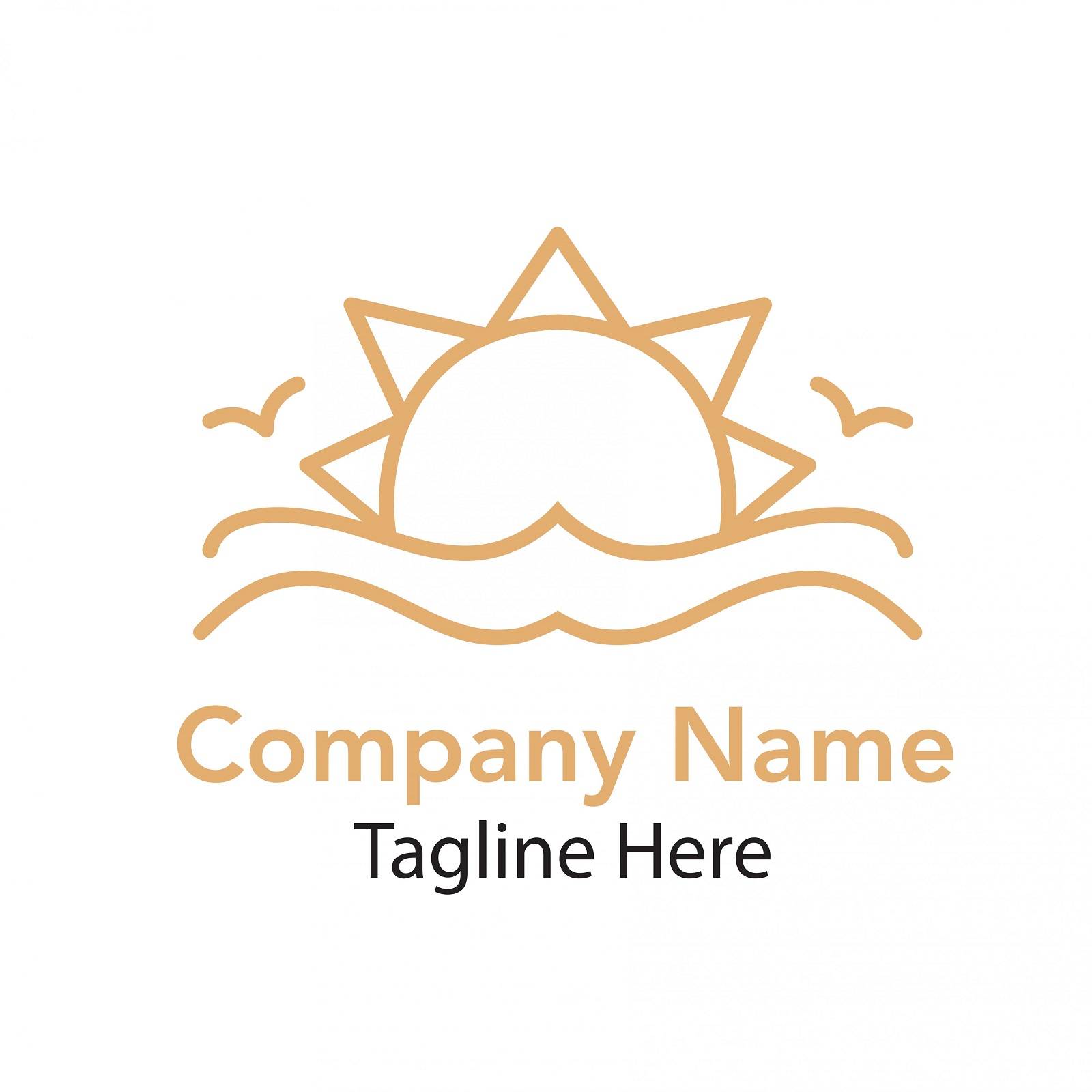 Business logo of travel agency with sun rising