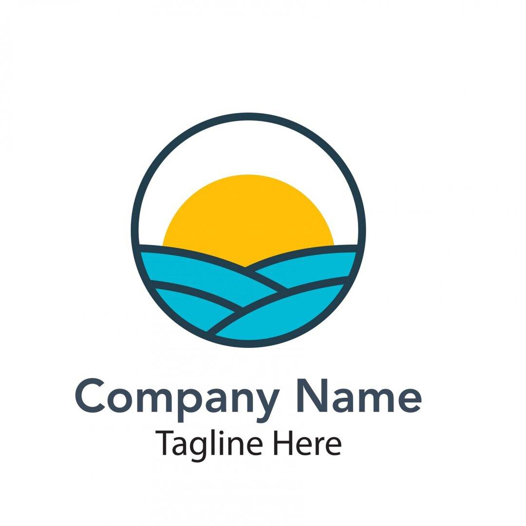 Company logo with sun and water layers