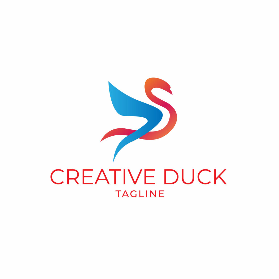 Creative duck logo with multi gradient colors