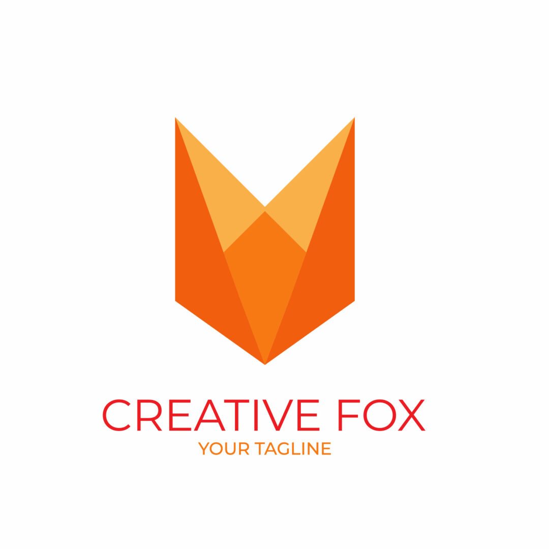 Creative fox logo with orange color