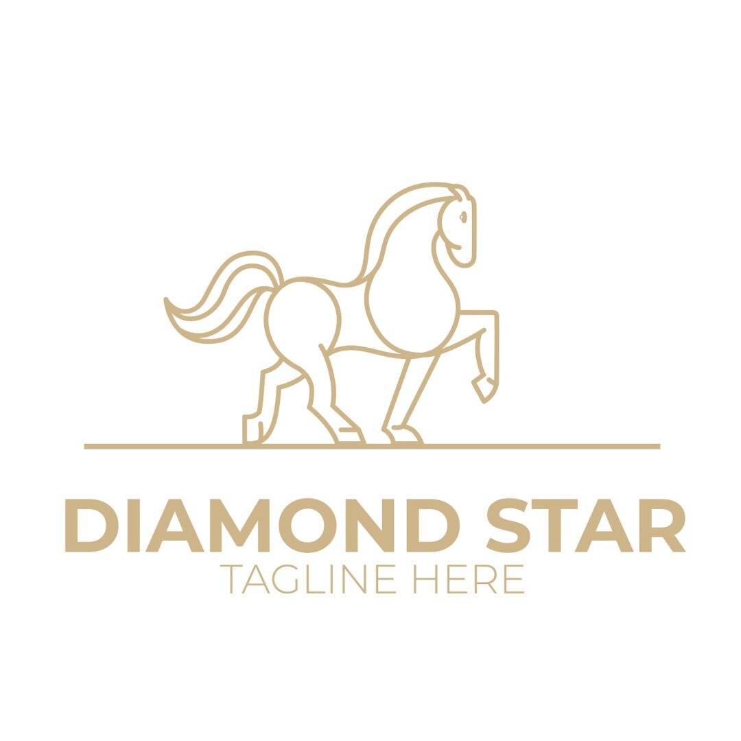 Diamond star horse logo design
