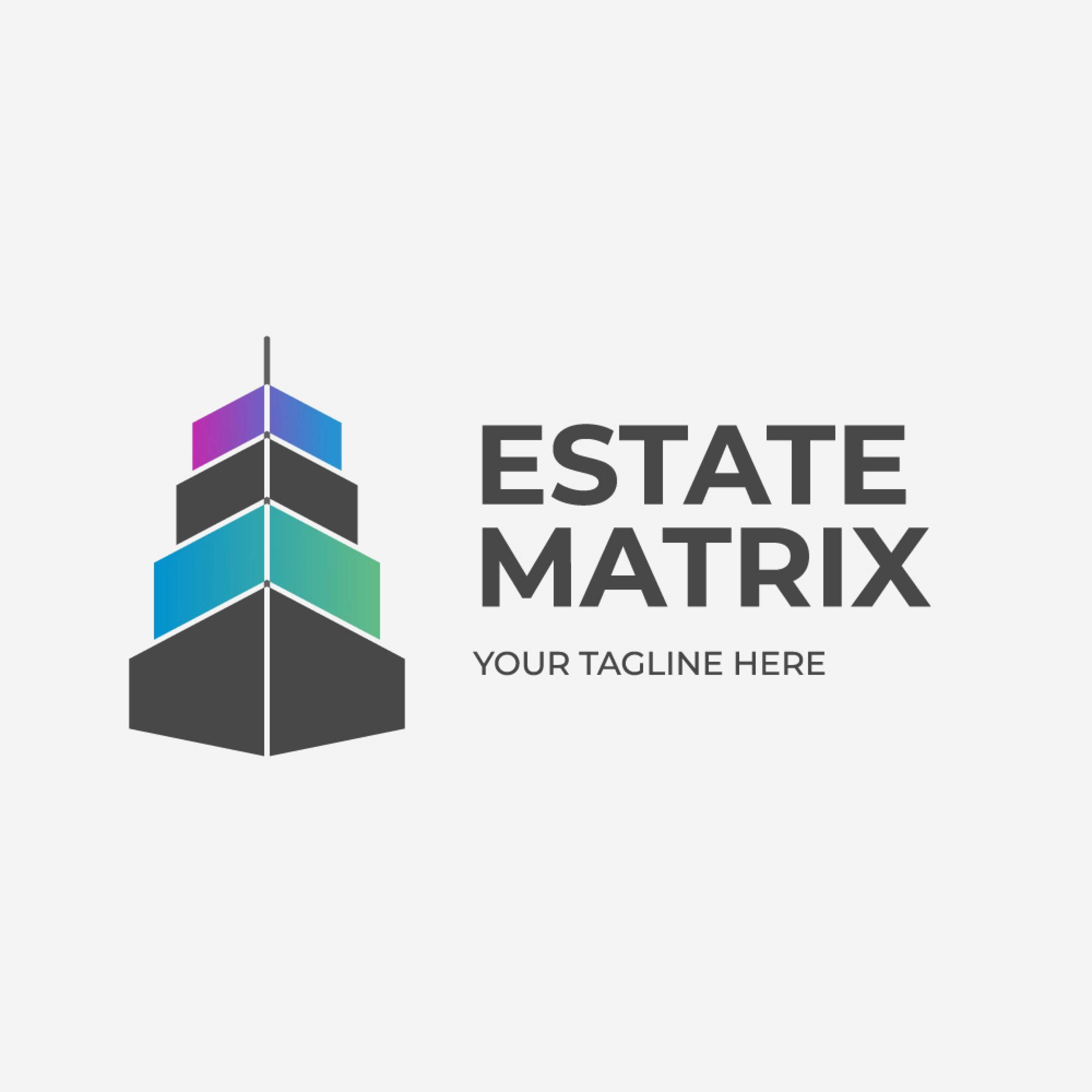 Real estate matrix building logo design