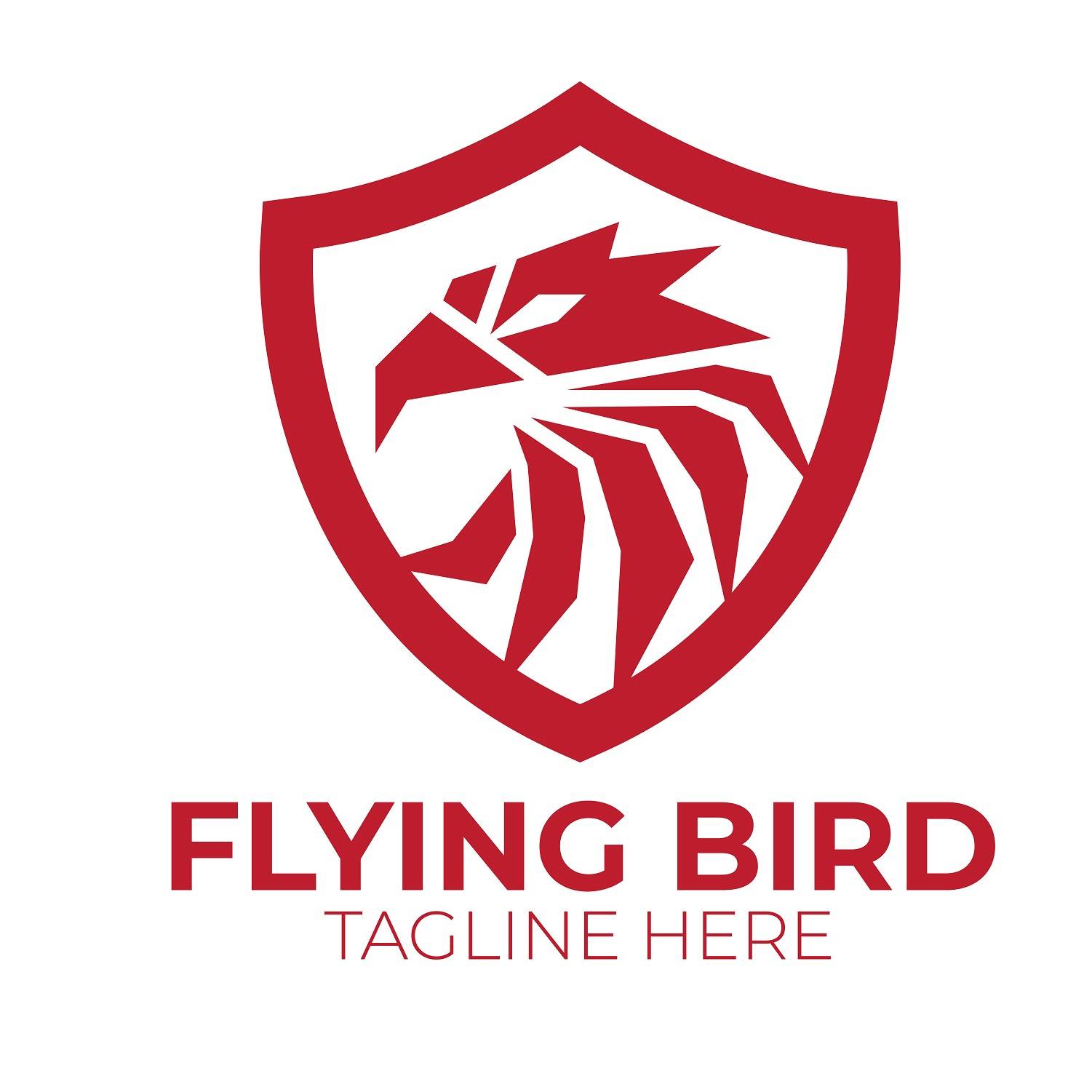Falcon face flying bird logo