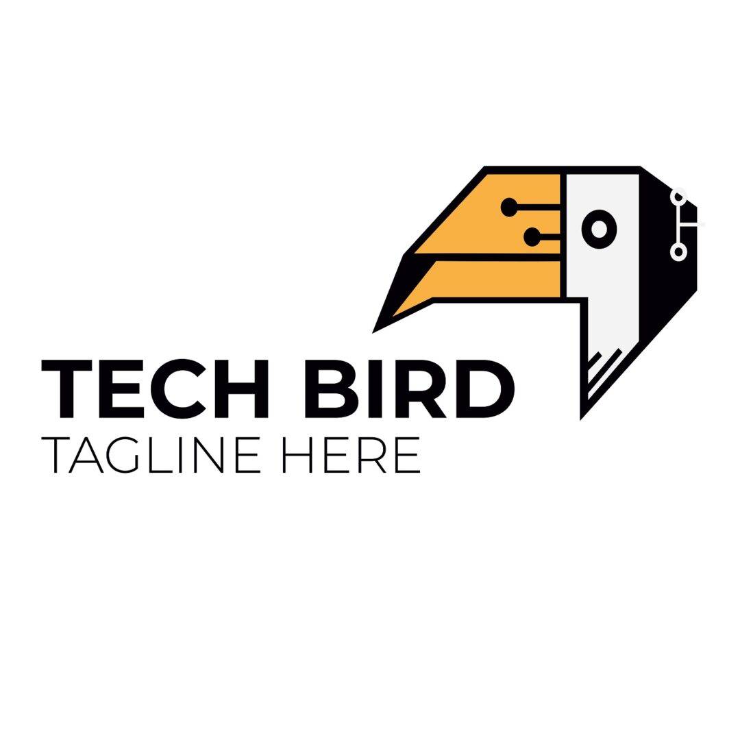 Falcon face tech bird logo for company