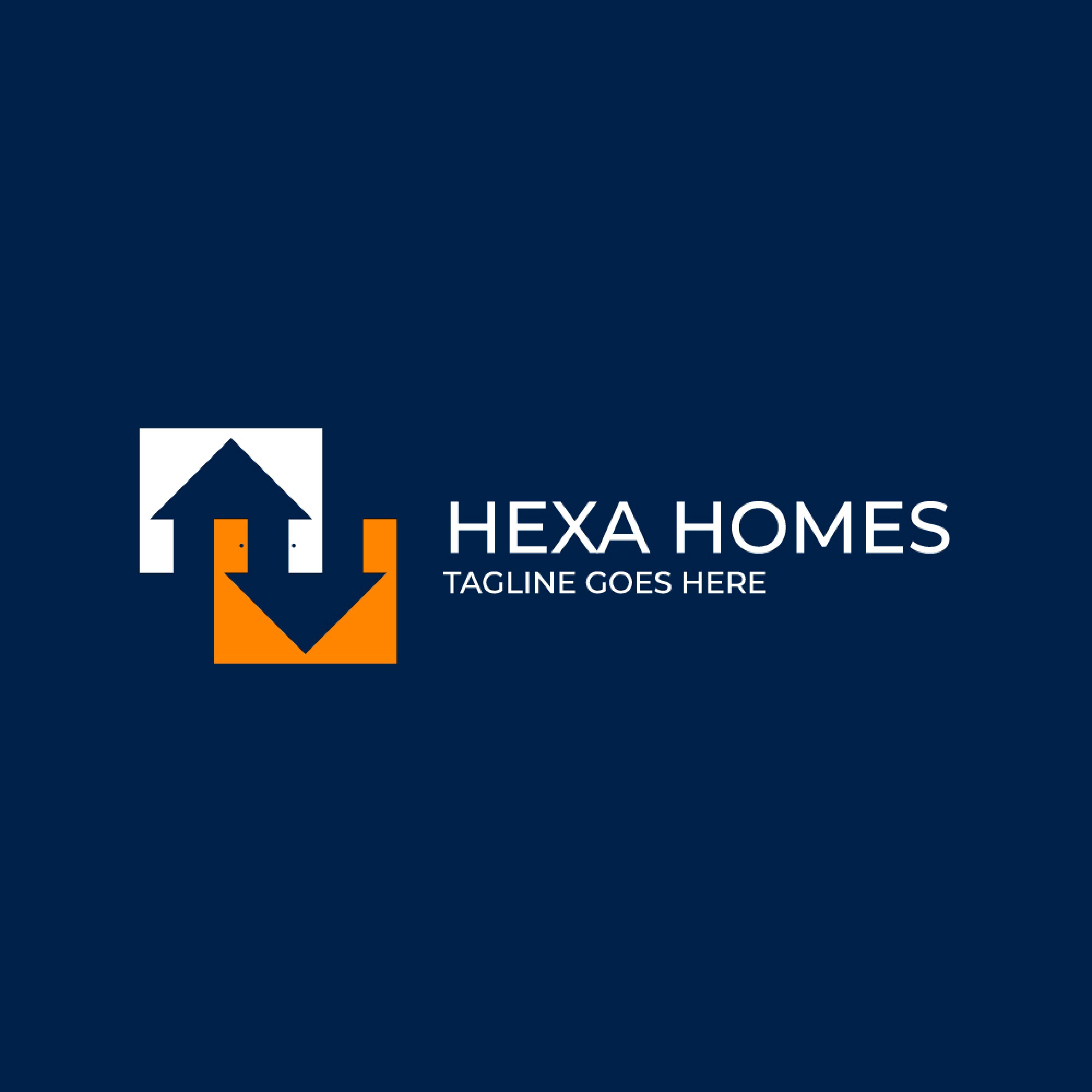 Hexa home real estate logo design template with house vector