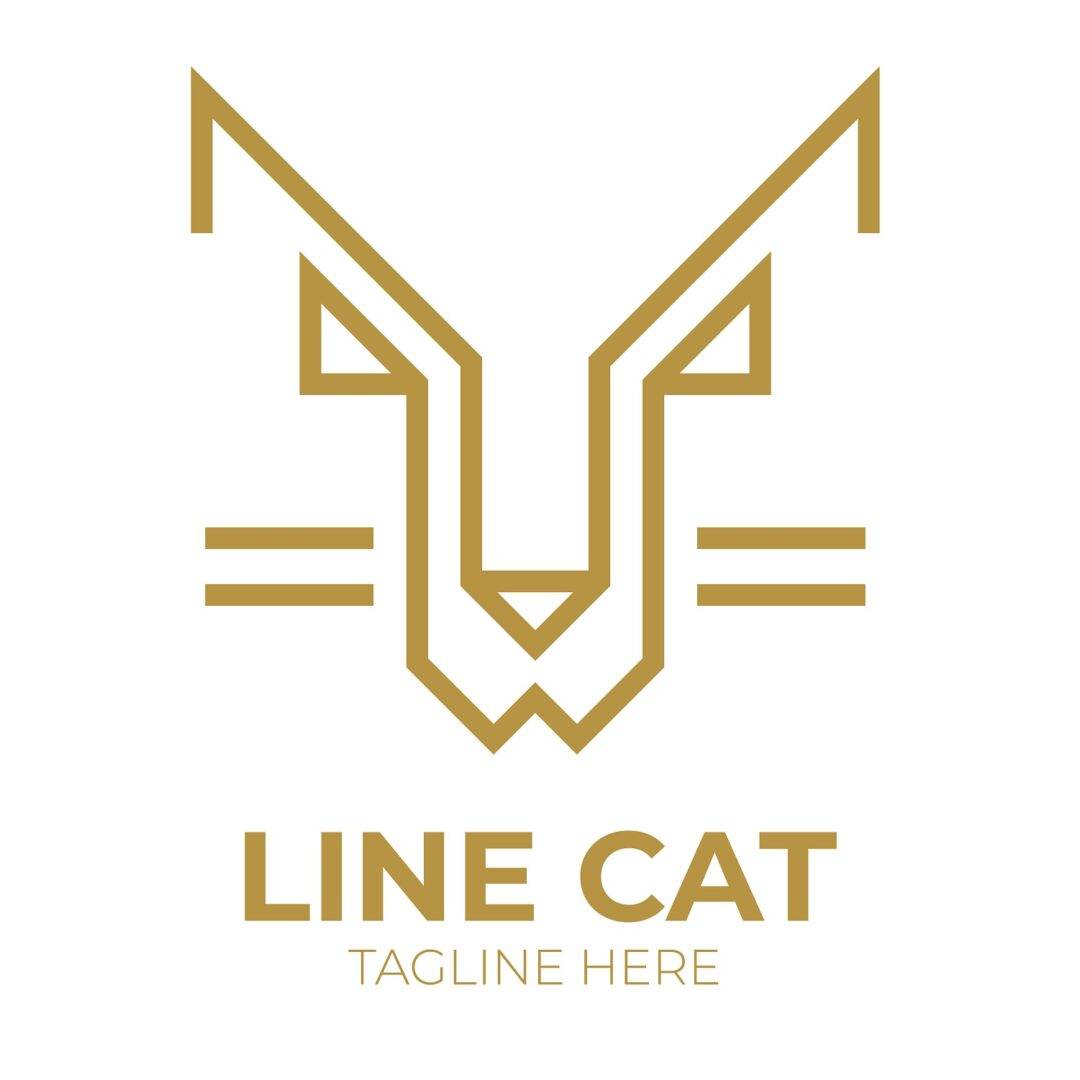 Cat face with lines logo