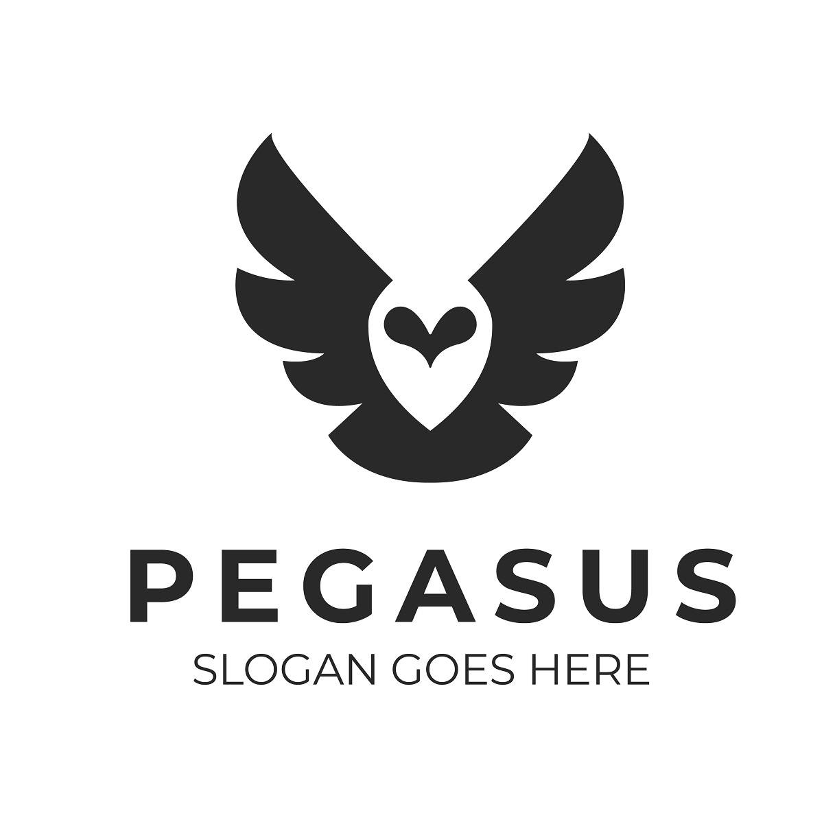 Pegasus flying bird logo