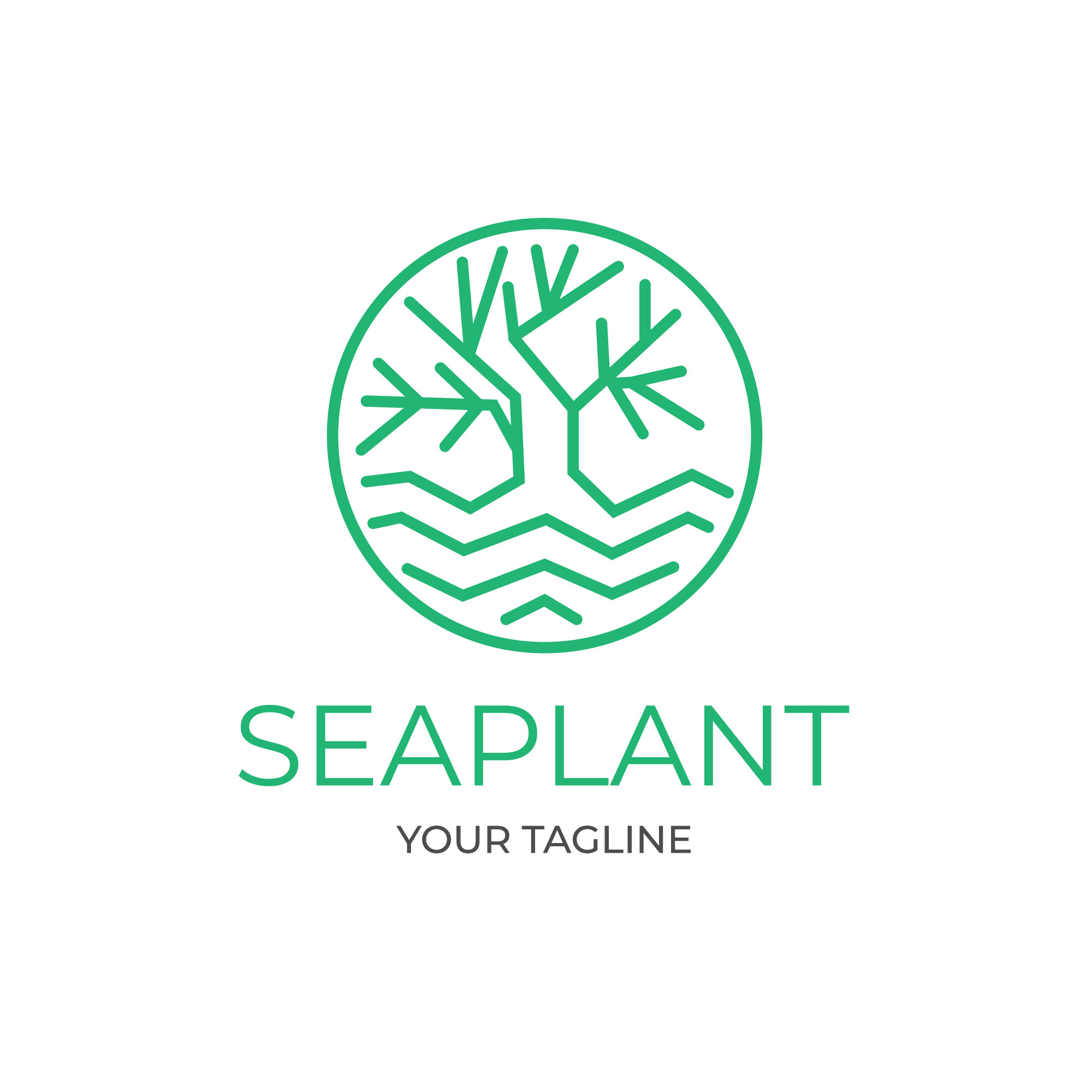 Sea plant nature logo designs