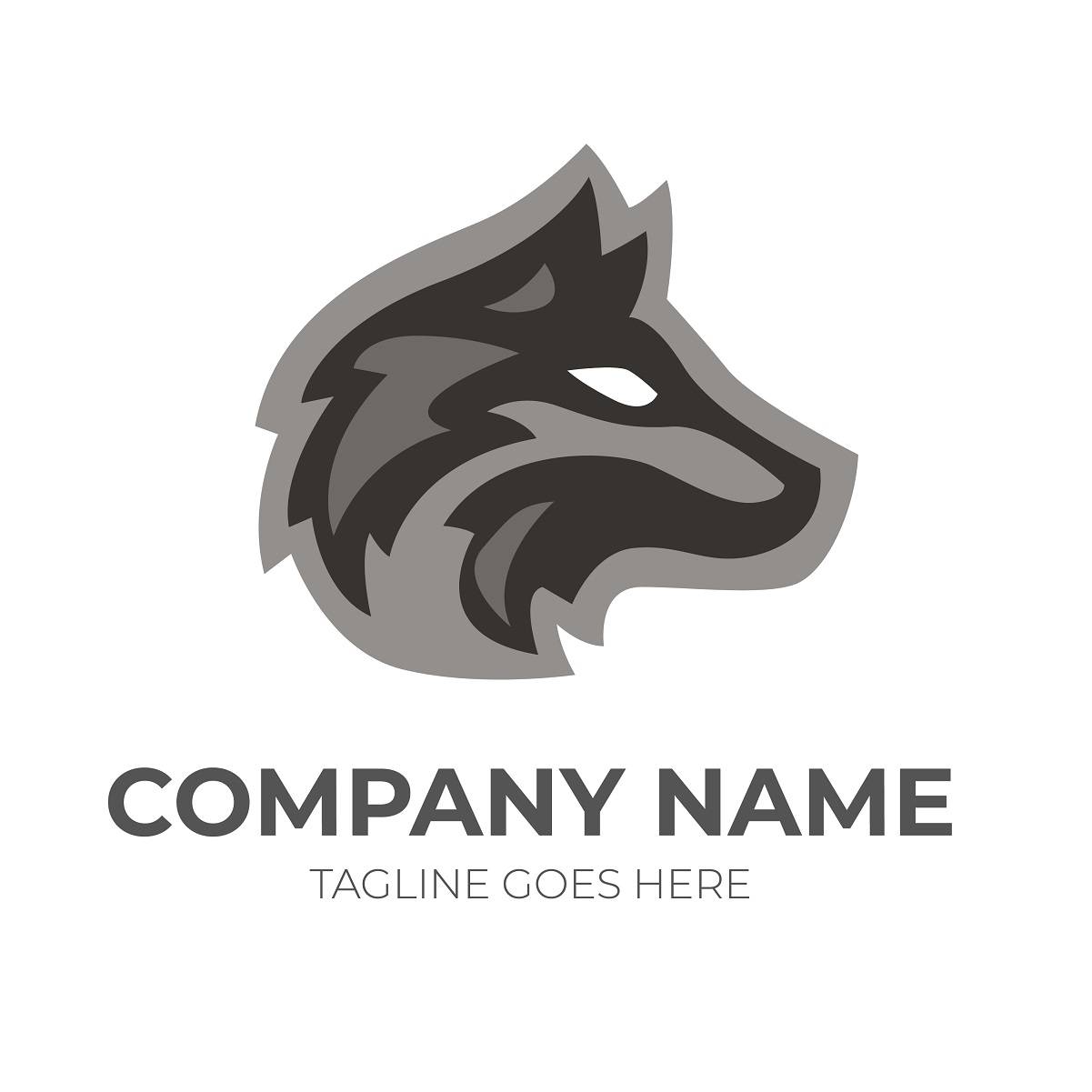 Wolf face company logo