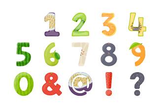 Abstract digits fruit vector creative kids font