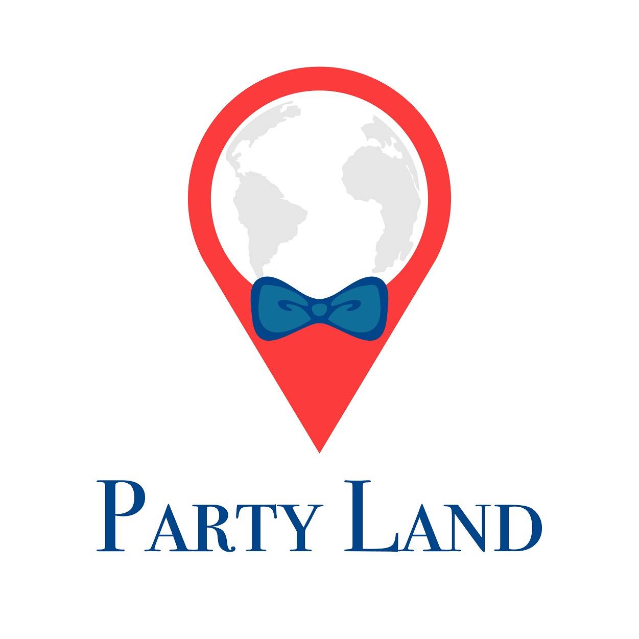 Party land real estate logo with location map vector