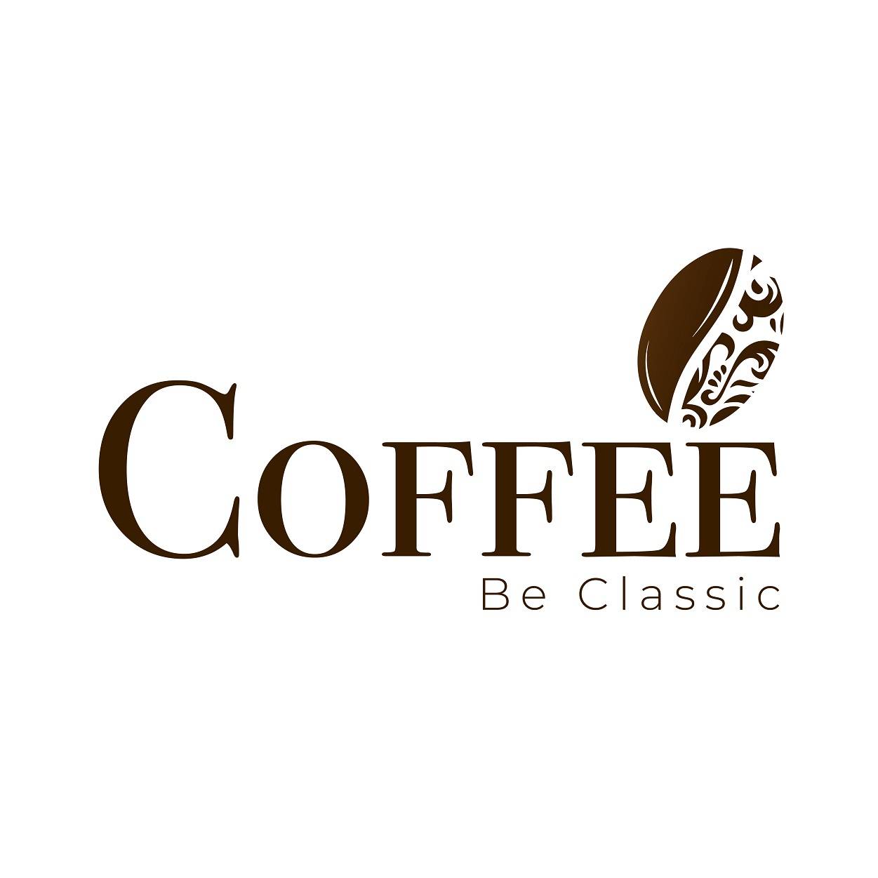 Coffee logo with tagline be classic