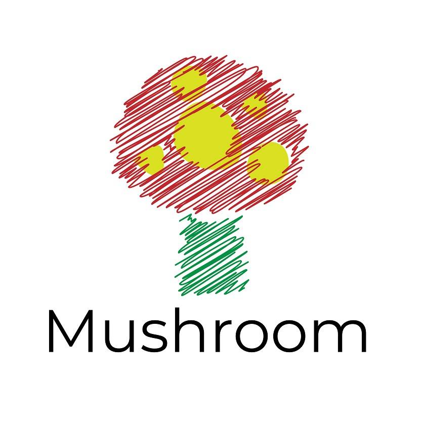Mushroom line art logo