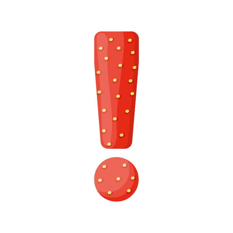 Exclamation mark strawberry fruit vector image