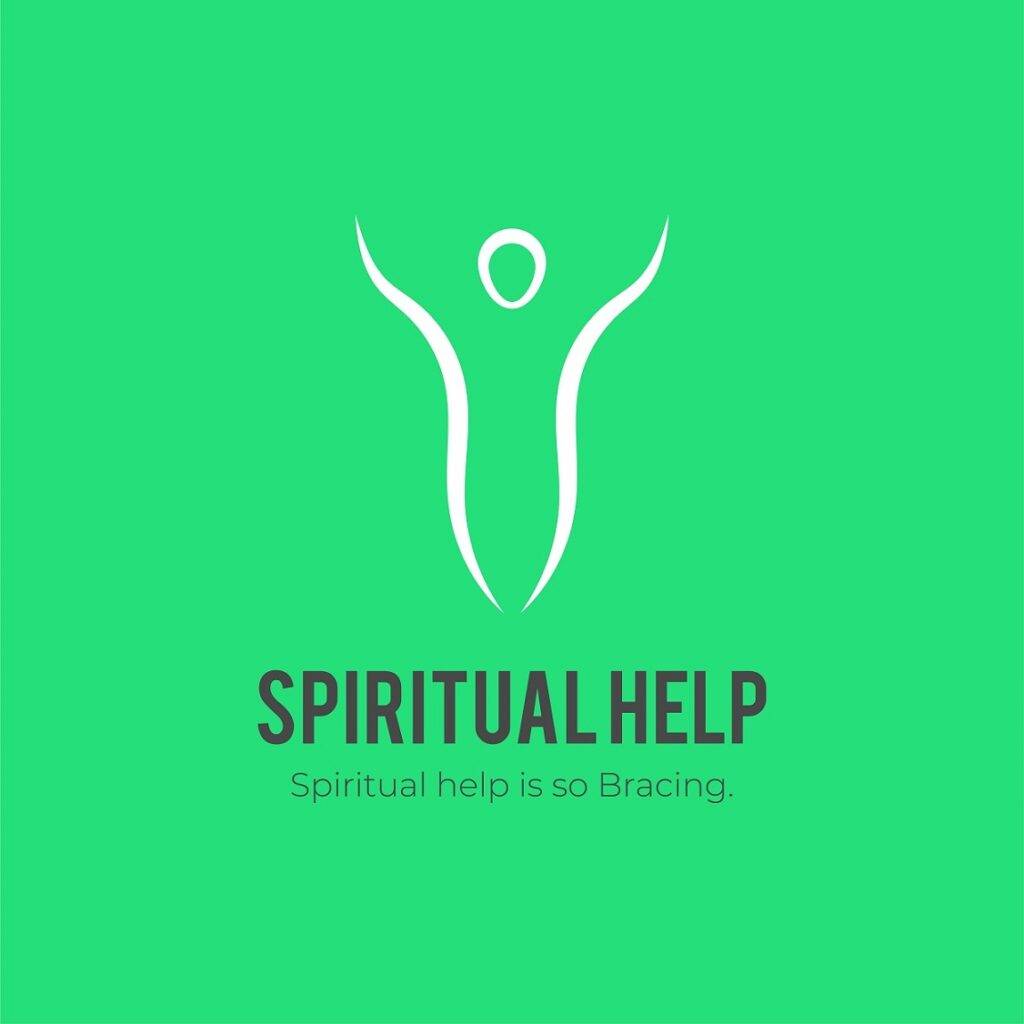 Spirituality help logo design with green background