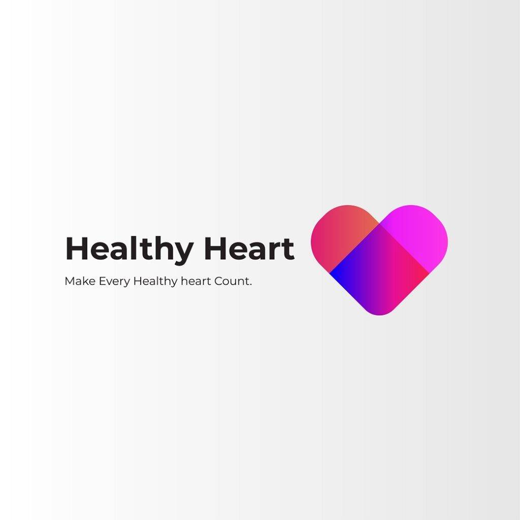 Healthy colorful heart logo design vector