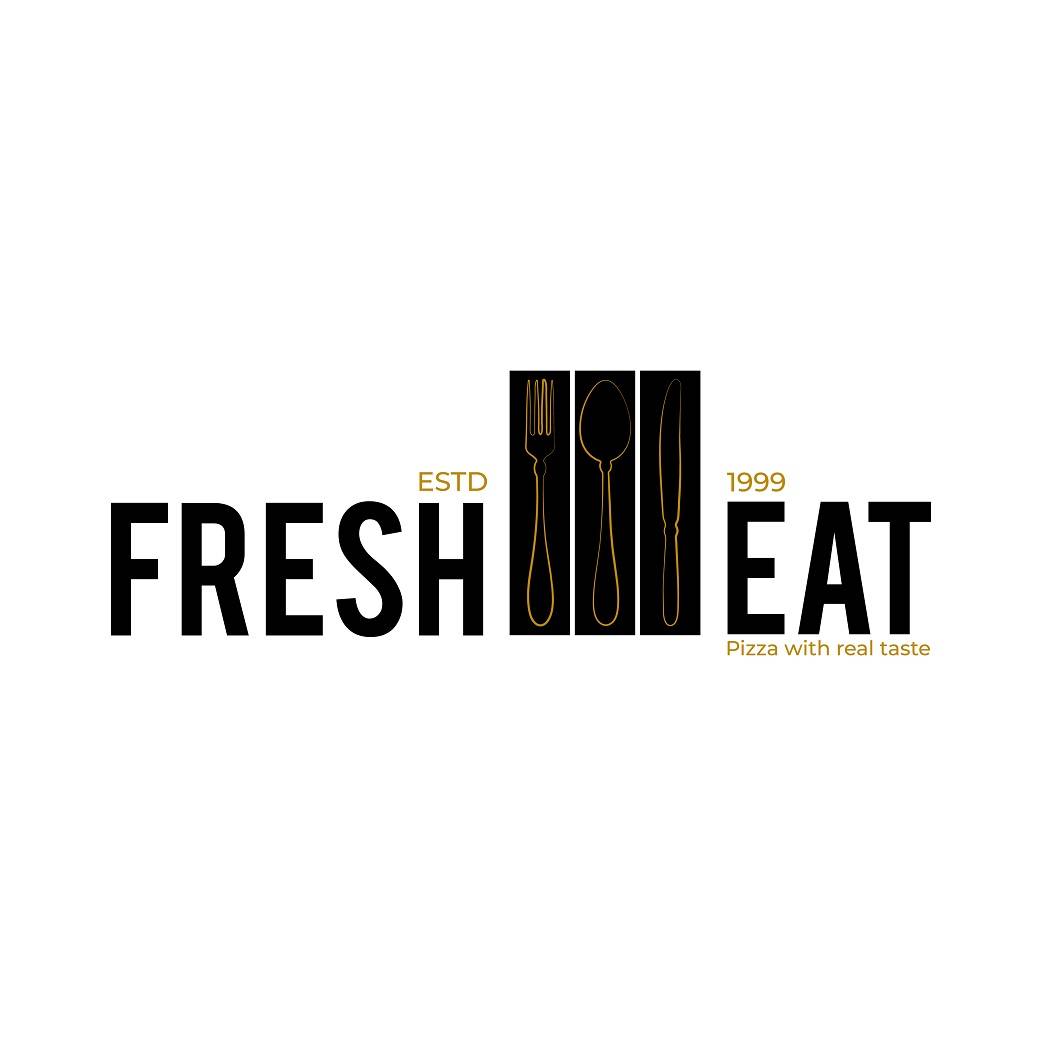 Fresh eat pizza with real taste logo