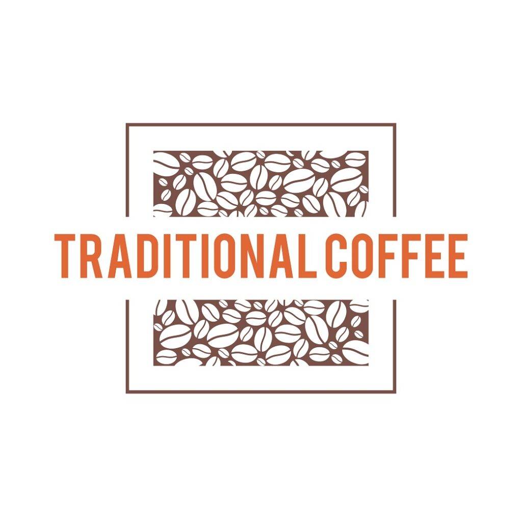 Traditional coffee logo with beans vector