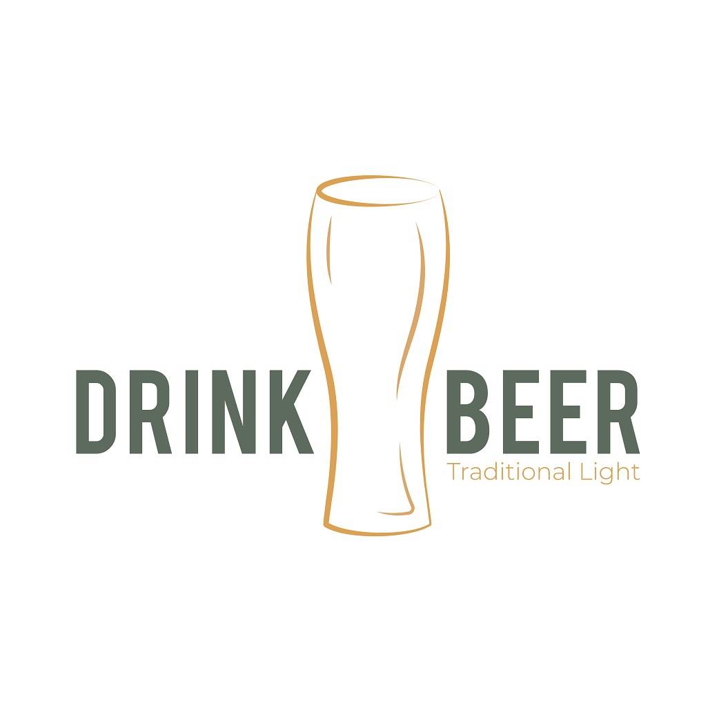Drink beer logo with glass vector