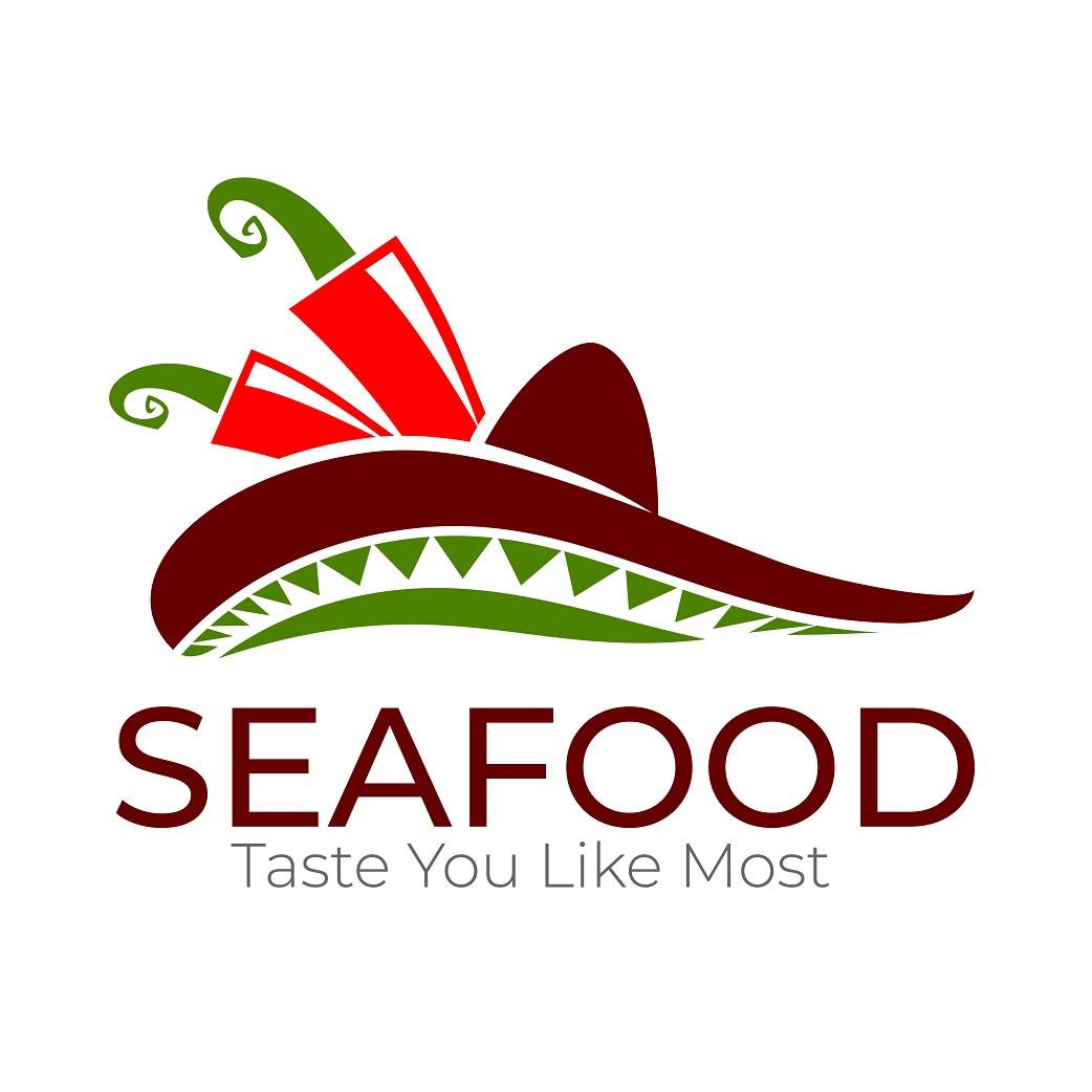 Seafood logo with red chilli vector