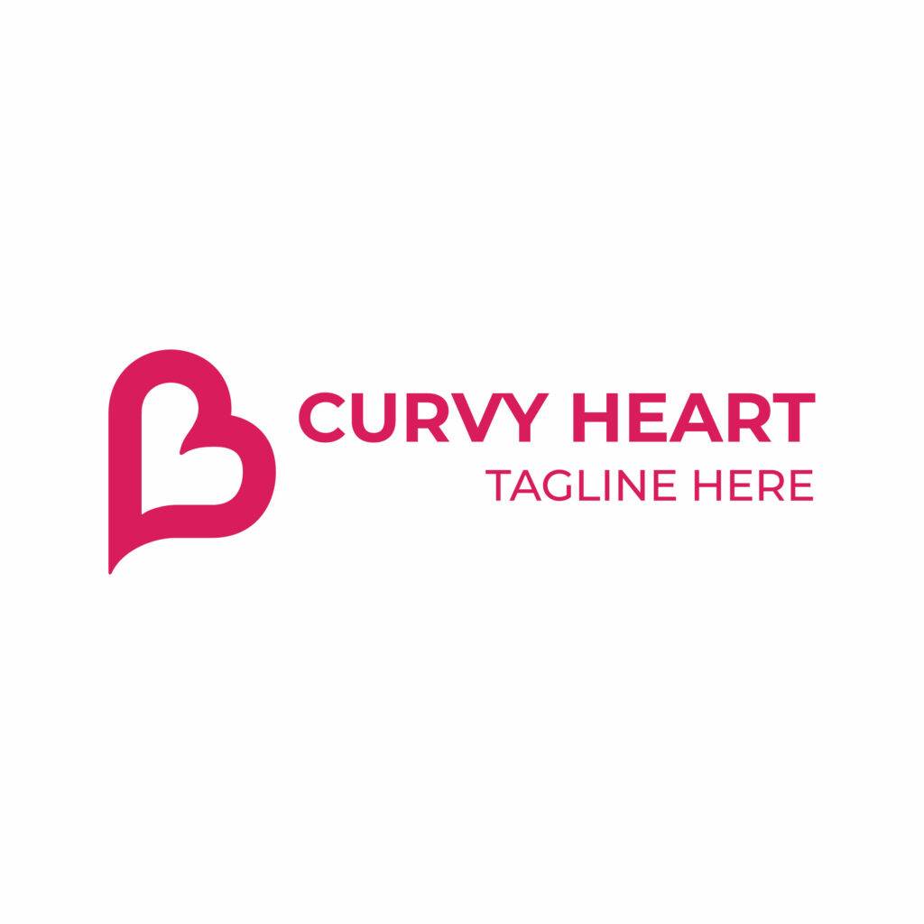 Curvy heart shape logo