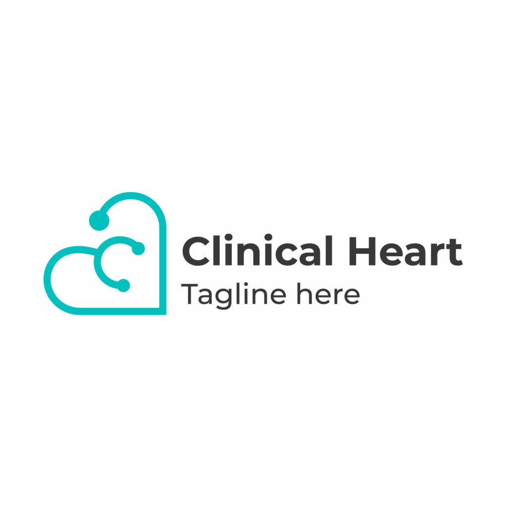 Logo for clinic in heart shape with stethoscope