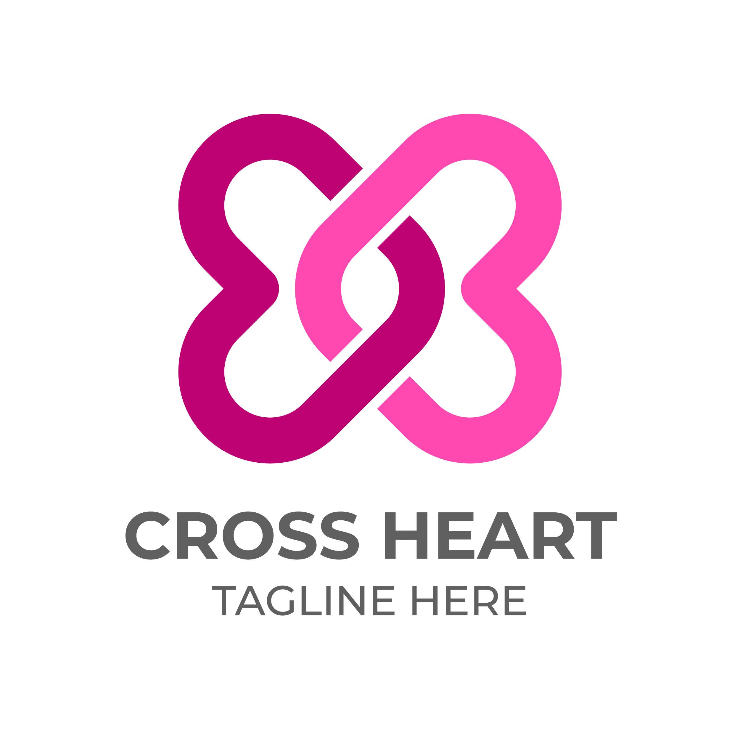 Logo in heart shape in feminine colors
