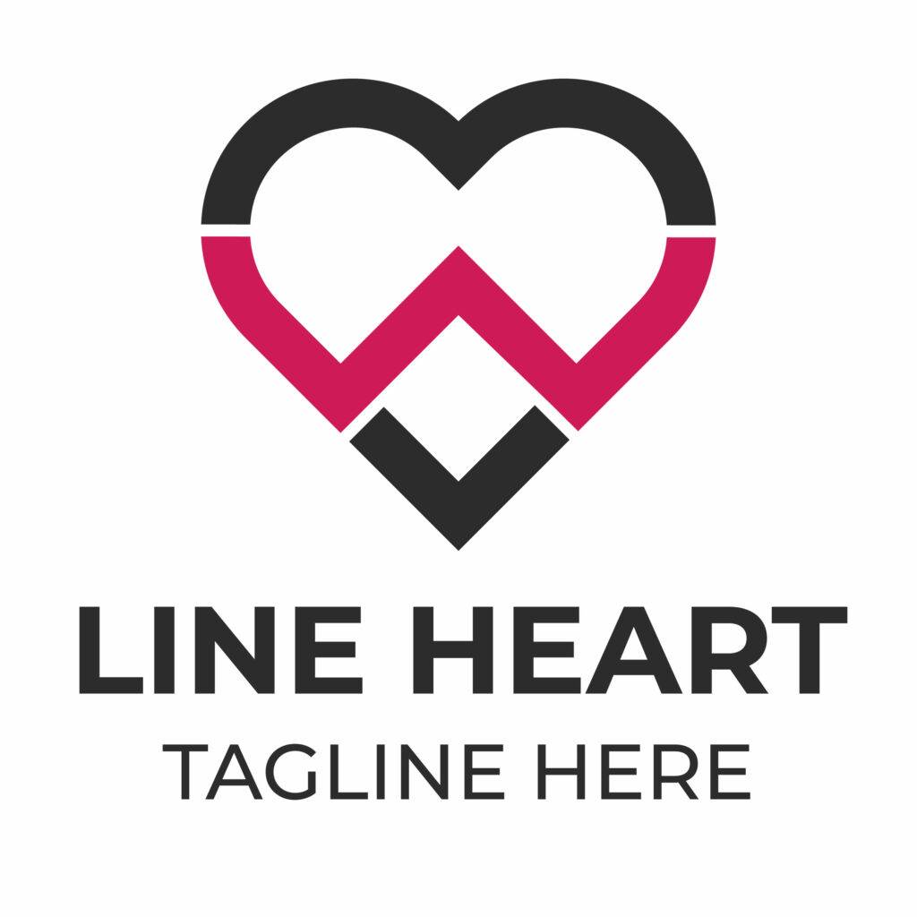 Heart logo with w letter shape