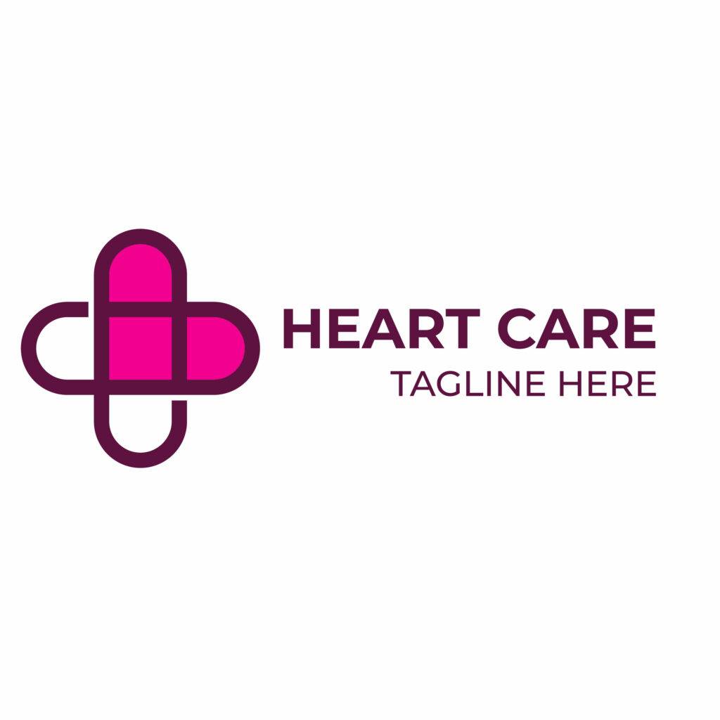 Healthcare logo in plus sign shape
