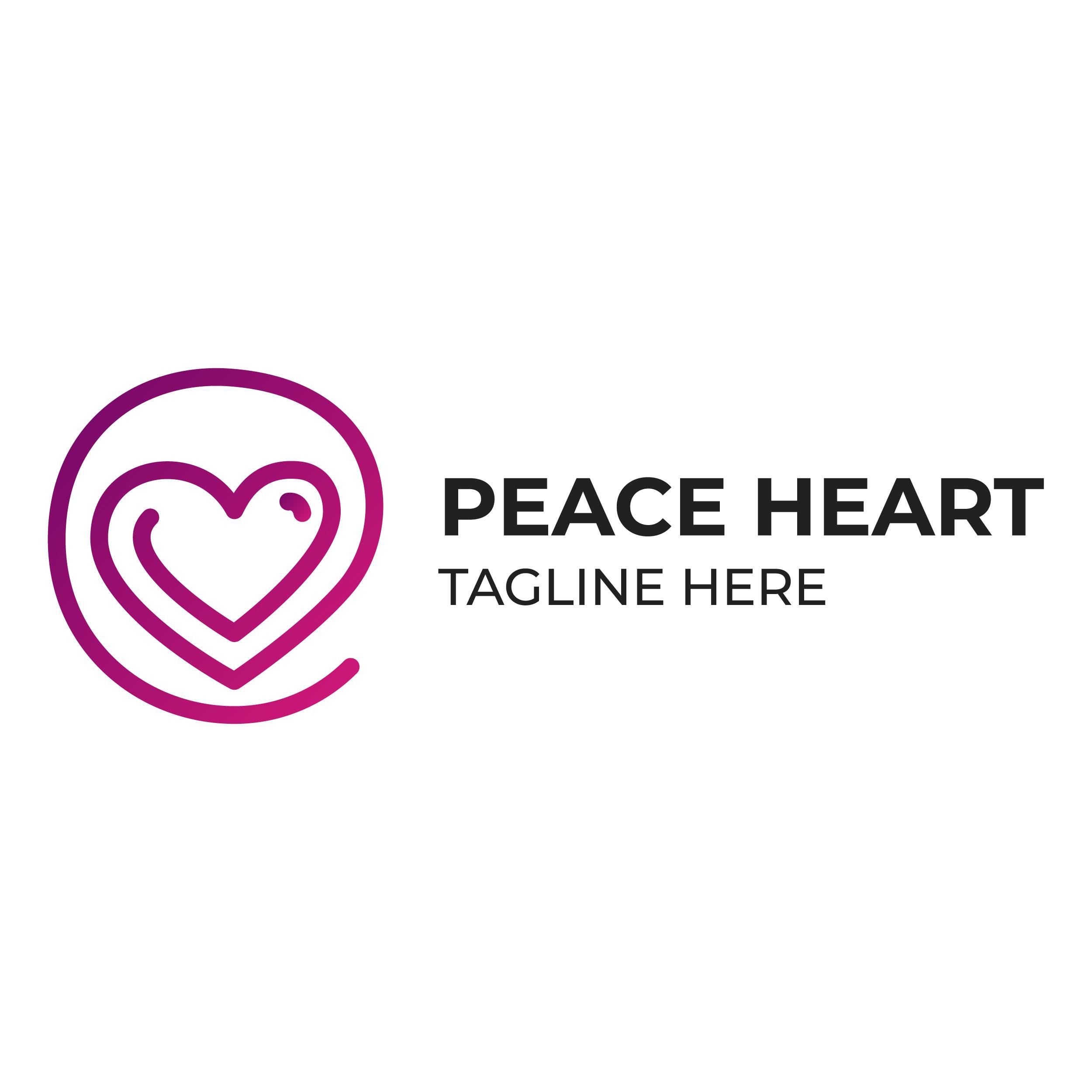 Modern heart shape logo with gradient color