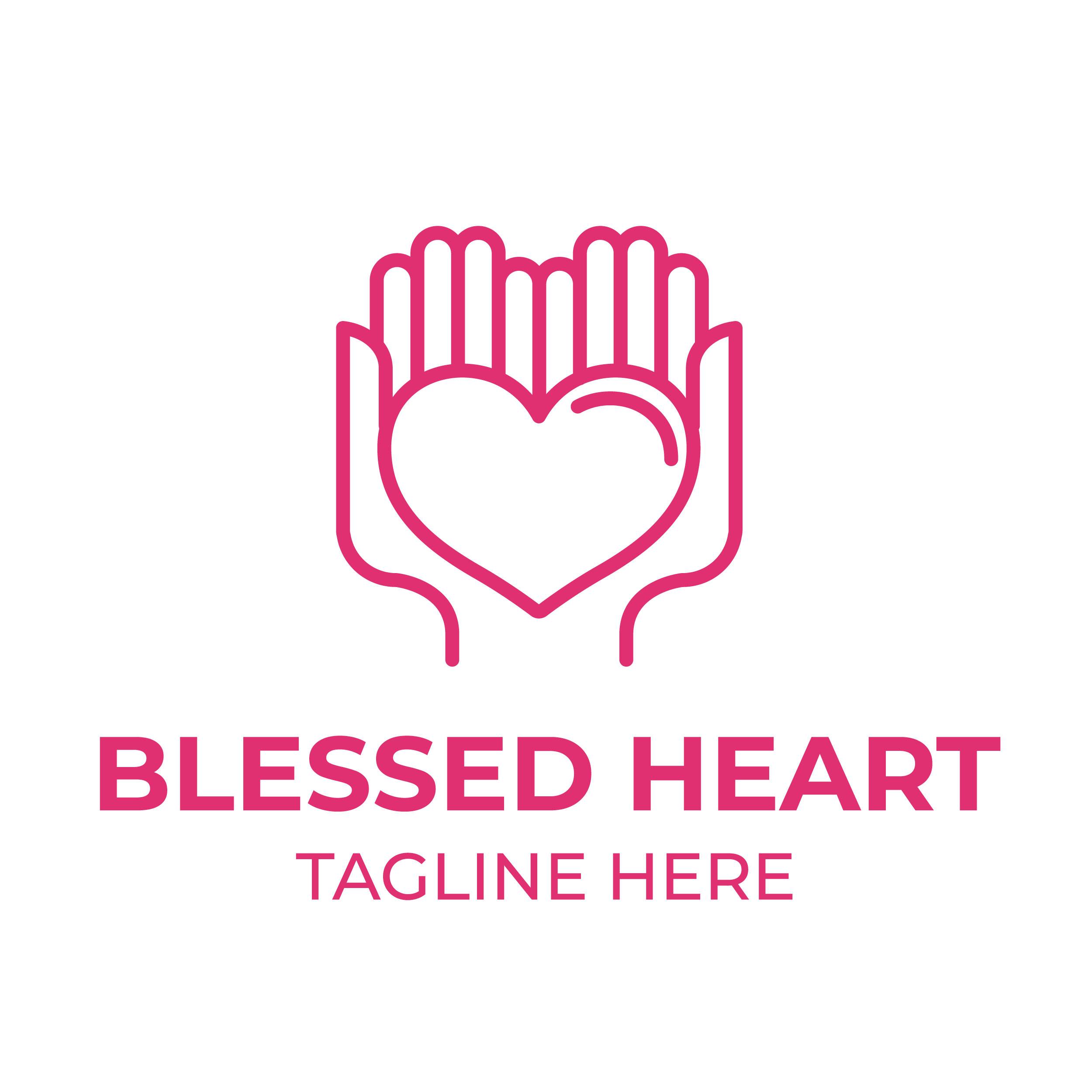Heart in hand logo design