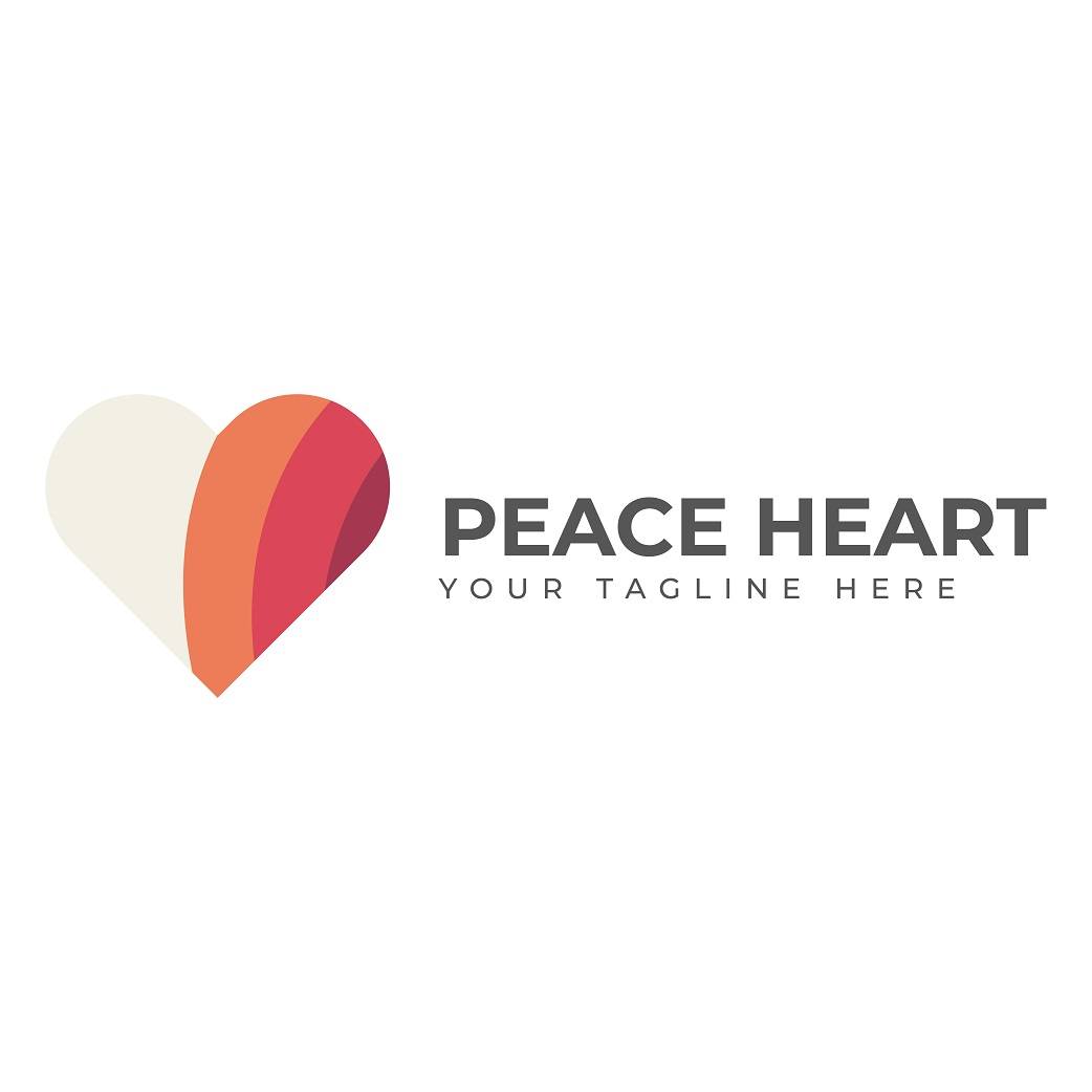 Peace heart shape logo